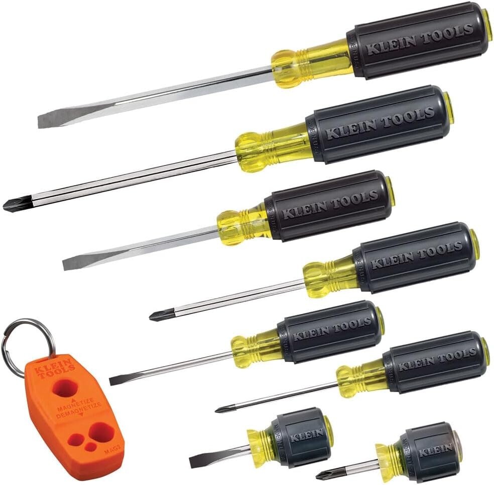 Versatile 16-Piece Screwdriver & Nut Driver Set with Steel Magnetizer Tools