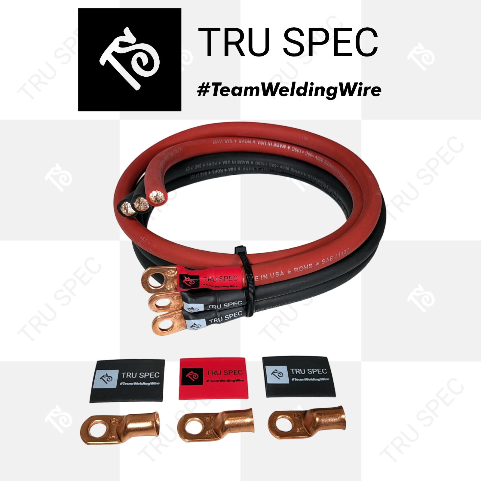 1/0 AWG GAUGE Tru Spec Big 3 UPGRADE wiring Kit PURE OFC COPPER Red Black