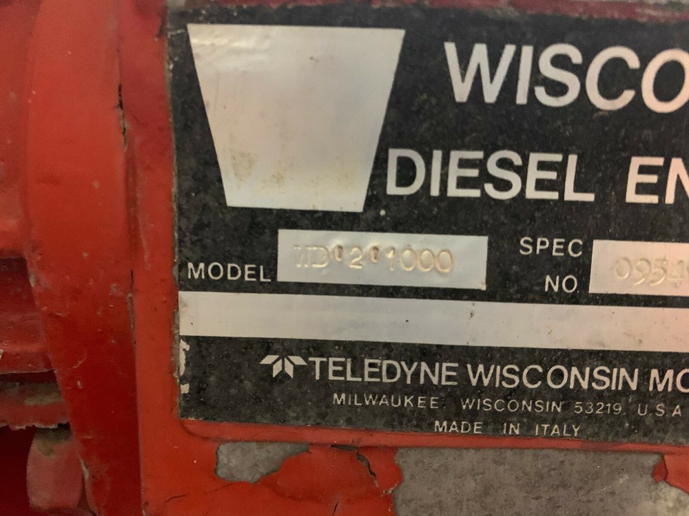 Cummins Industries Fire Pump with Wisconsin Diesel Engine