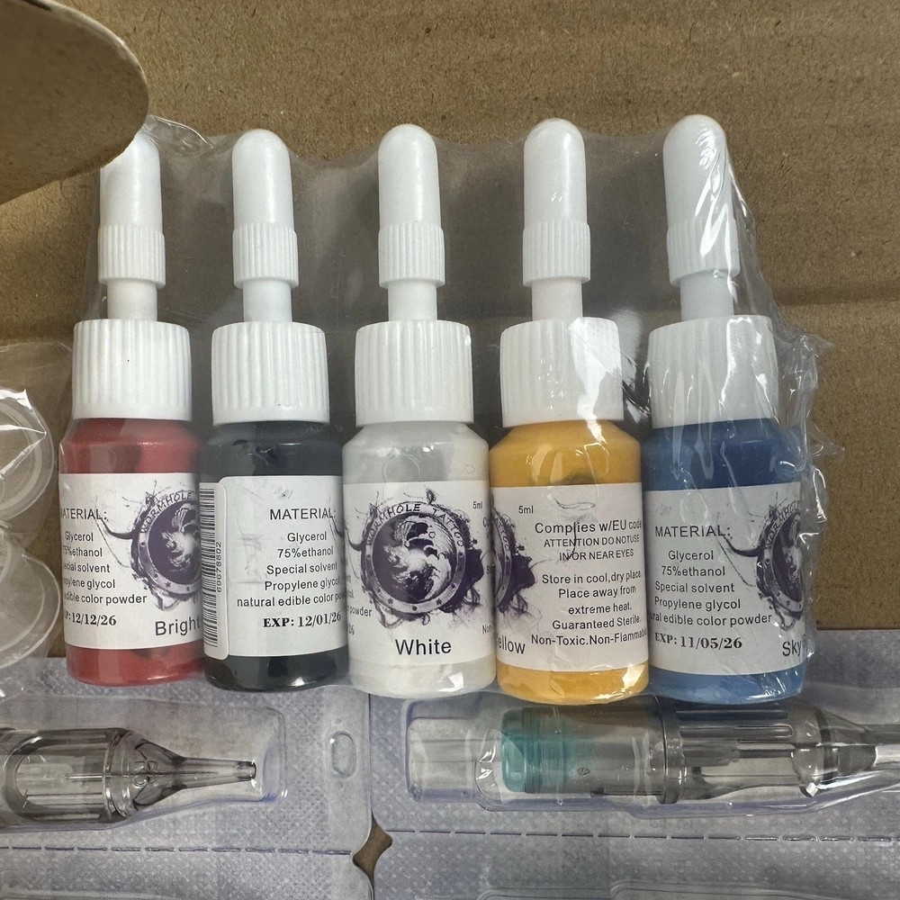 Wormhole Tattoo Kit TK505 Wireless Tattoo Pen Machine Set Open Box Complete