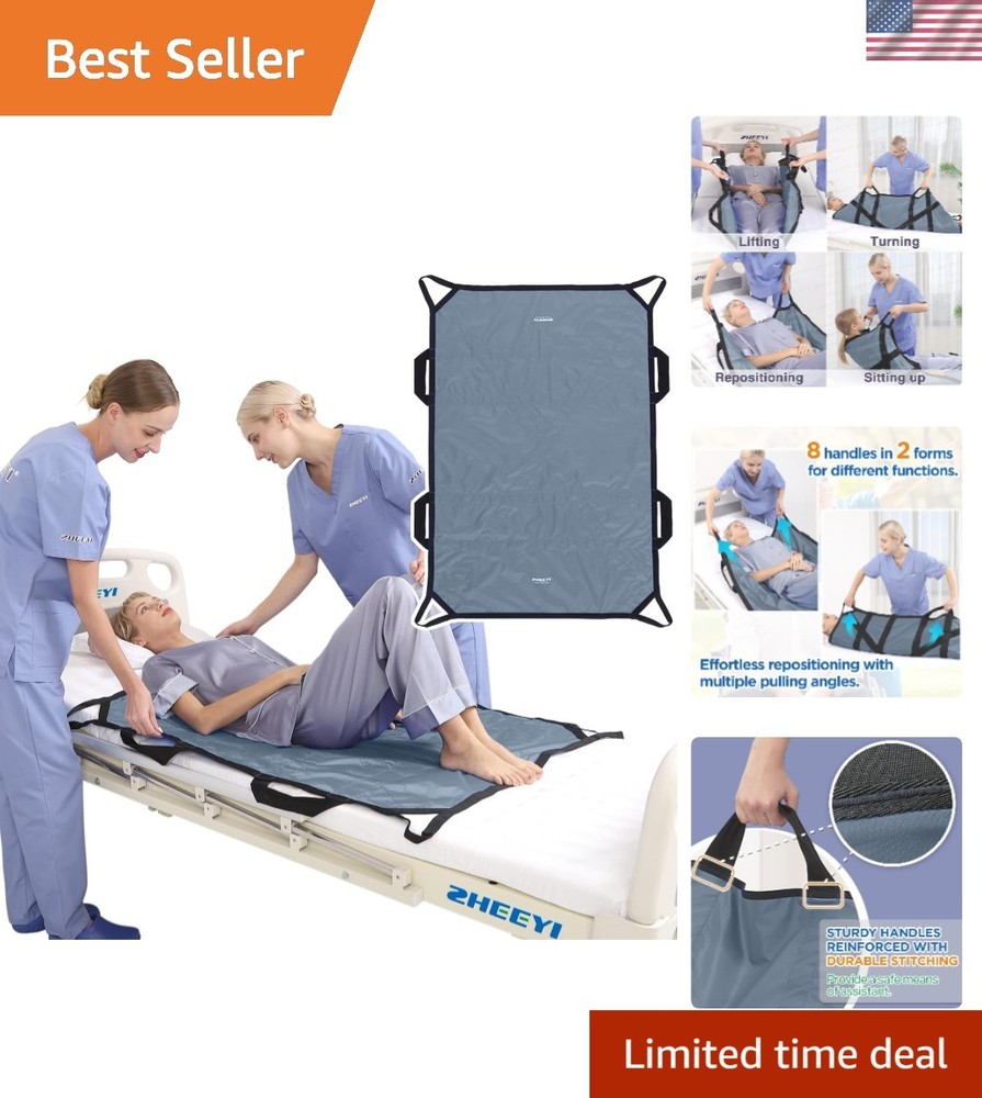 Reinforced Handle Patient Transfer Sheet 48"x40" for Safe, Comfortable Lifting