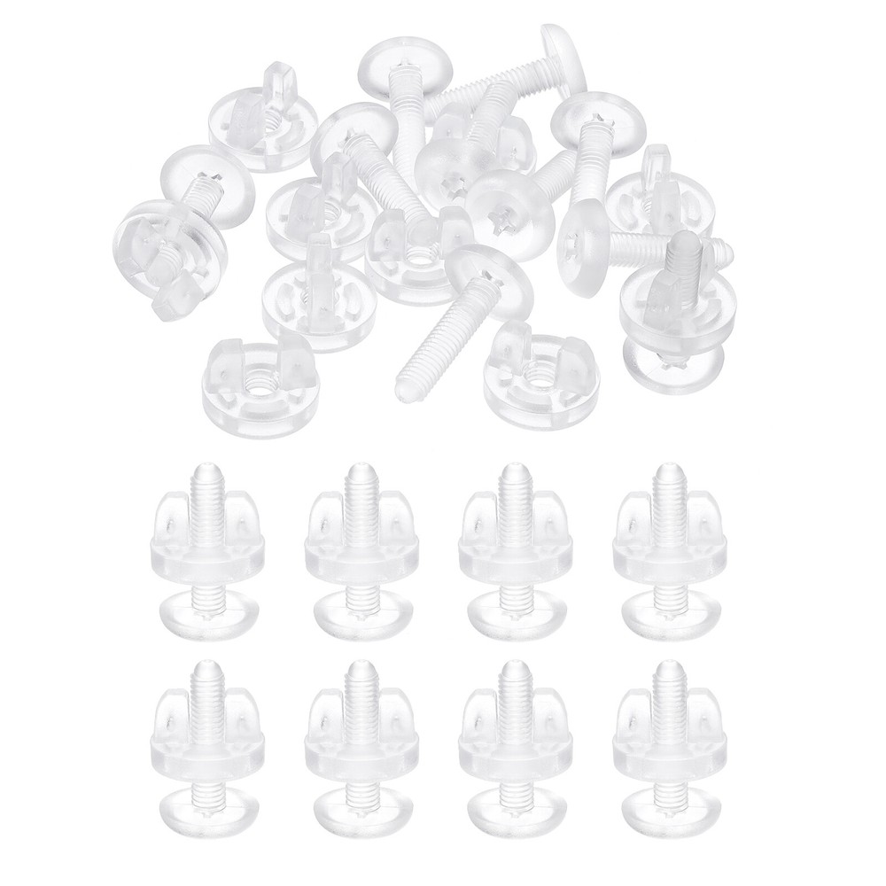 22mm Chicago Screws,10 Sets Plastic Binding Post Chicago Screw Rivets Post,Clear