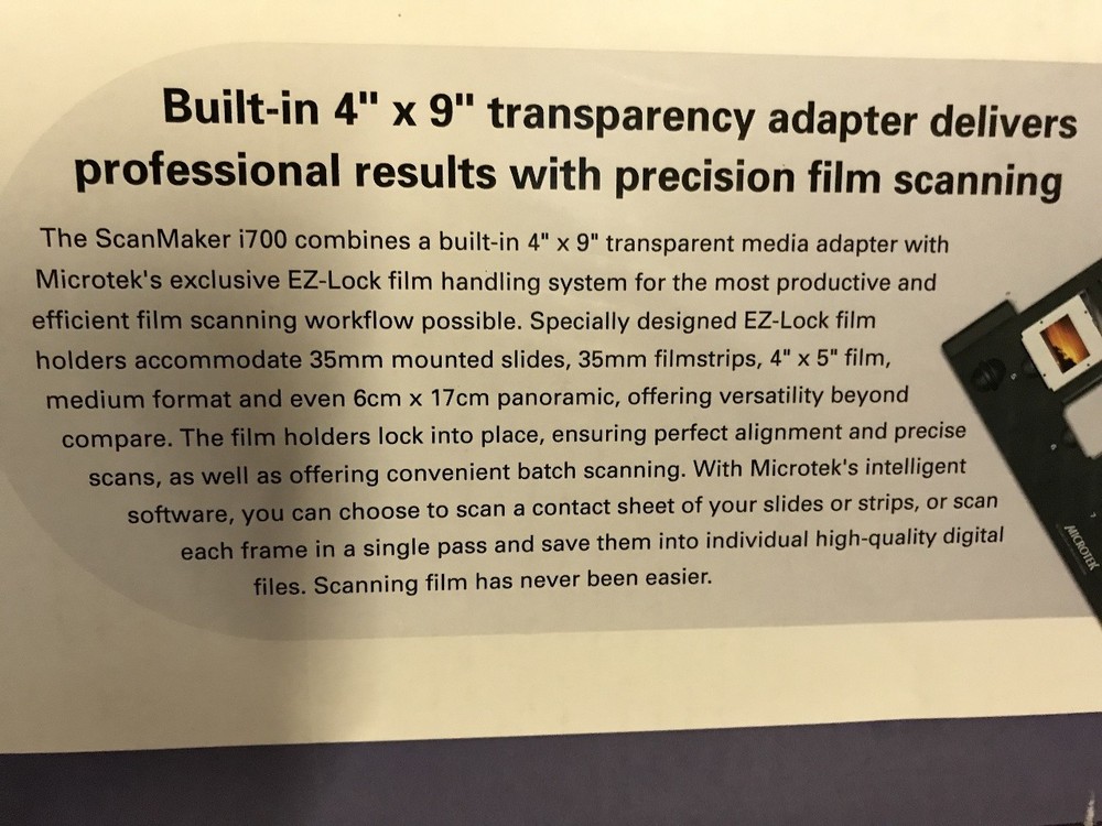 1-Microtek ScanMaker i700 & 1-Microtek 50 page document feeder ADF-700