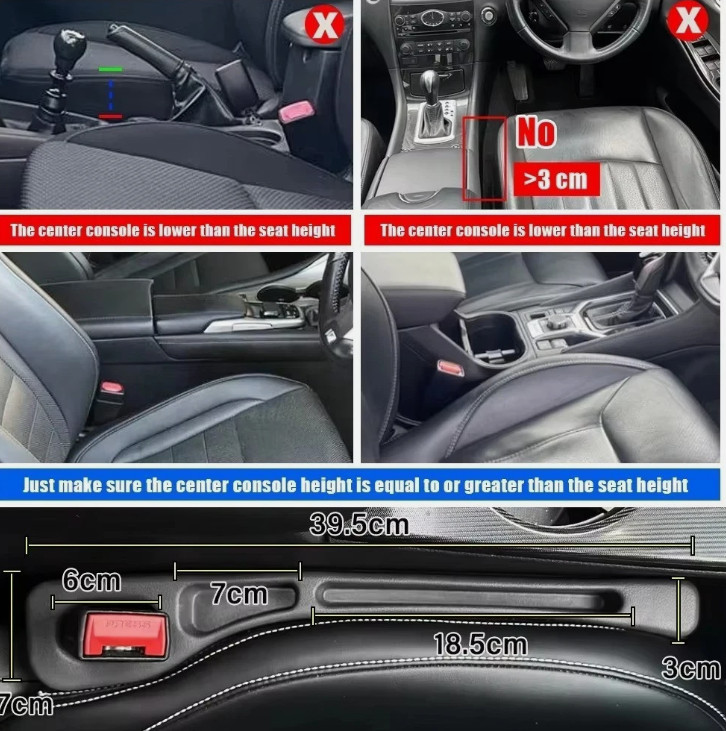 2Pcs Car Seat Gap Filler Universal Side Seam Plug Strip Leak-proof Filling Strip