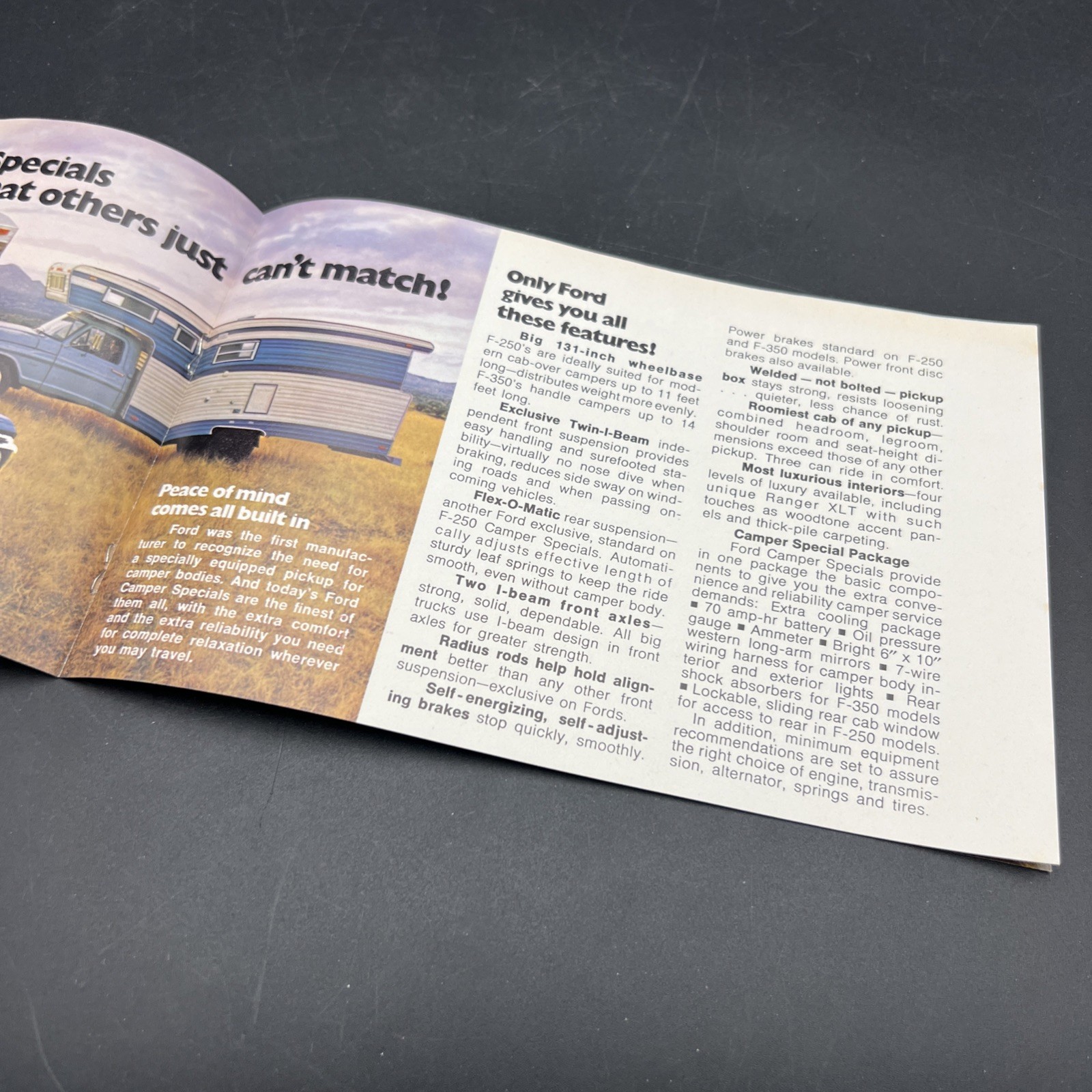 Vtg Orig Dealership Advertising Ford Recreation Vehicle Trailers Camper Brochure