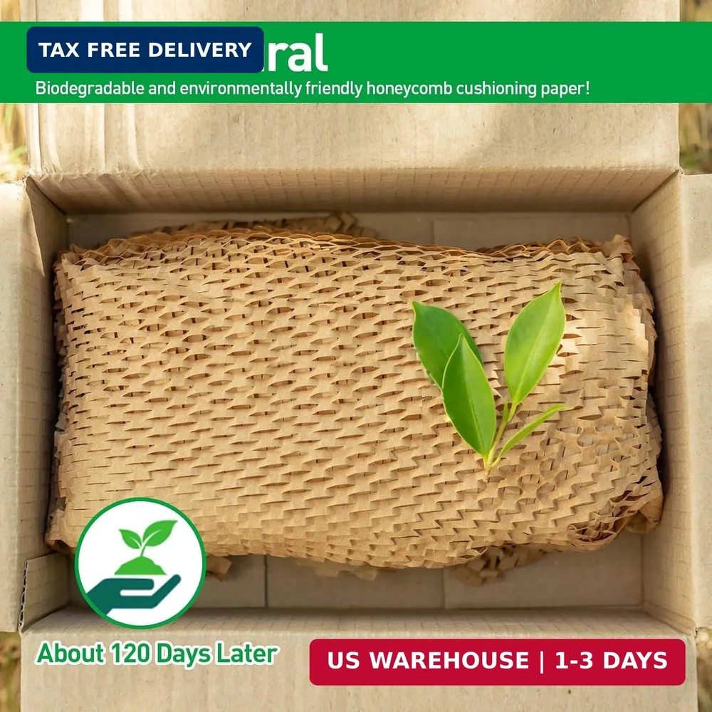 MAXECHO 50 Sheets Honeycomb Packing Paper Expanded Size 12" × 16" Unexpanded Siz