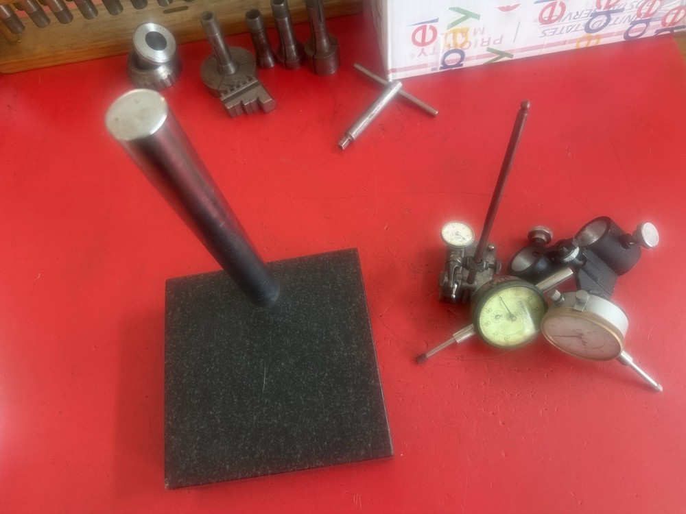 Granite Surface Comparator Stand With Indicators And Surface Gage