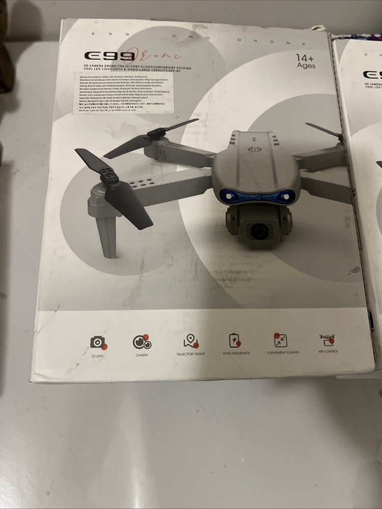 E99 Foldable Quadcopter Drone with Camera, LED Lights, Gray, 14+ Ages