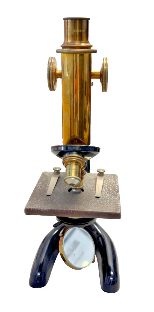Antique Brass and Enamel Microscope