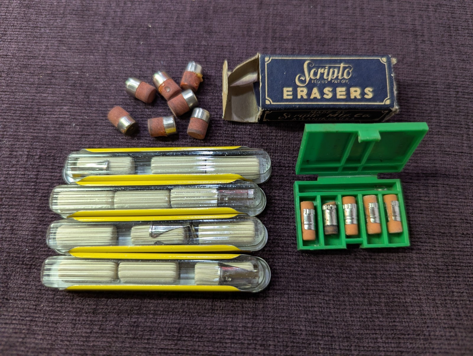 Lot of Misc/Vtg Erasers for Mechanical Pencils - Sheaffer, Scripto, Autopoint