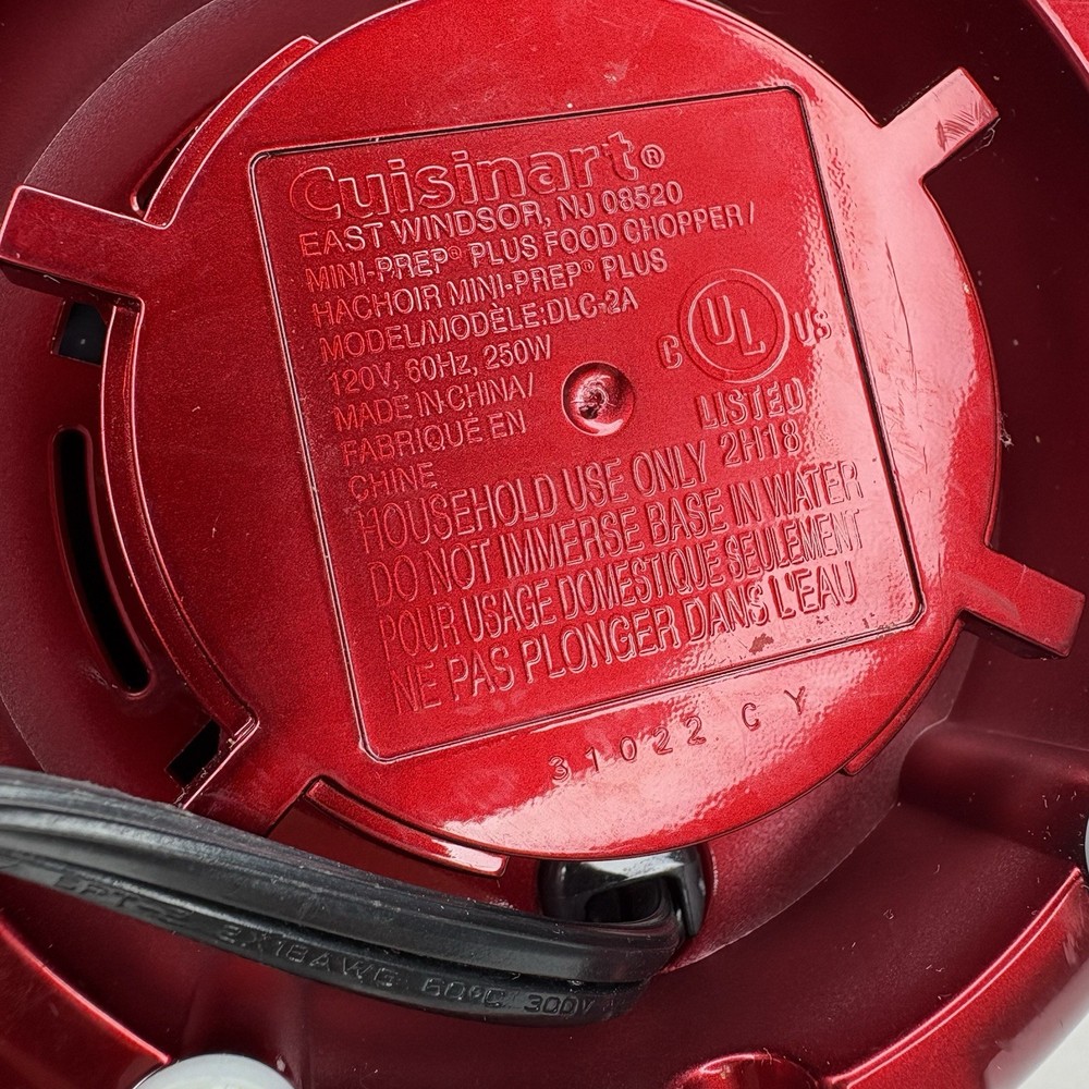 Cuisinart Mini Prep Plus Food Processor Red DLC-2A Base Replacement
