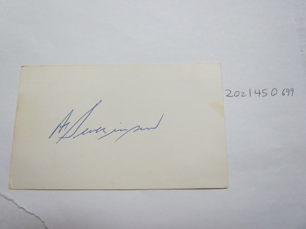 Al Severinsen Signed Index Card  JSA AUCTION CERTIFIED