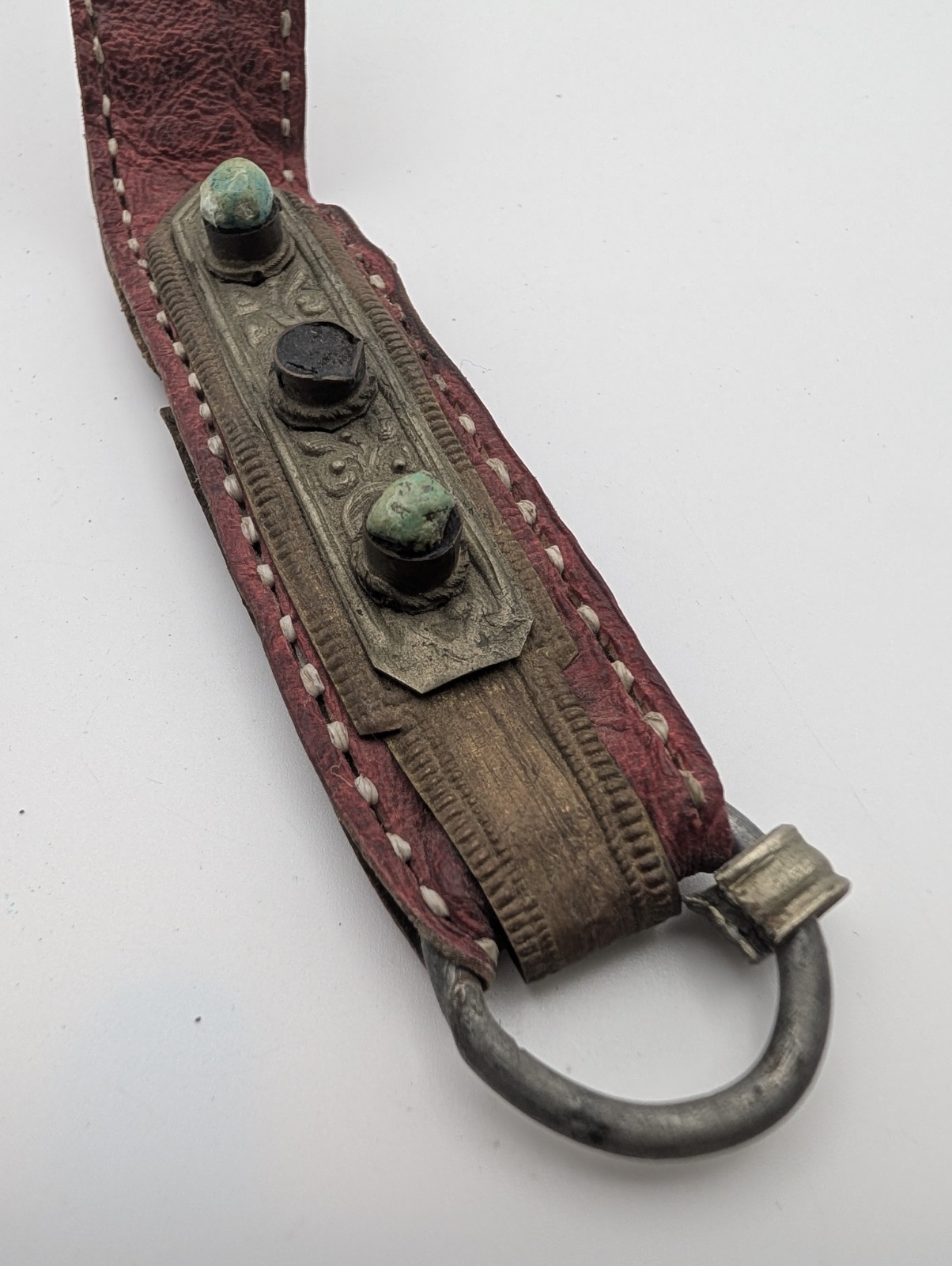 Antique 19thC Tibetan Chakmak Tinder Pouch & Matching Leather Belt Strap Set