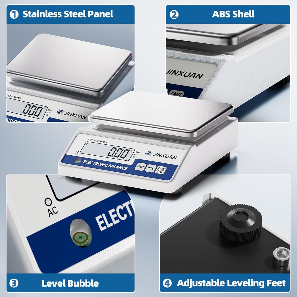 Digital Lab Scale 3000g Gram Scale 0.01g Accuracy Electronic Precision Scale ...