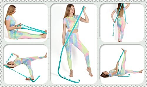 Yoga Strap Stretching Strap with Exercise Book Physical Therapy Equipment Str...