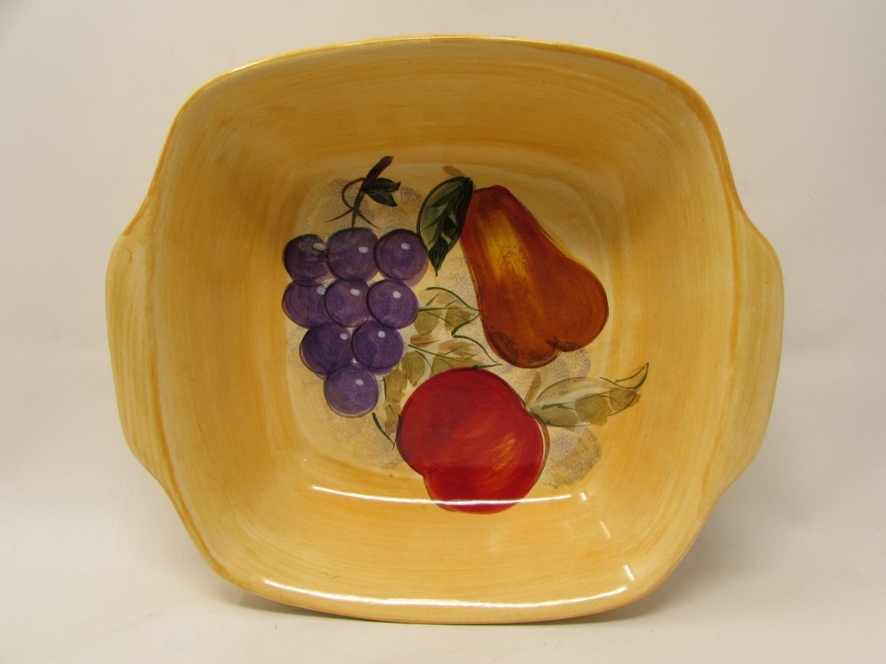 Granada by Home Trends 10" Square Baker Various Fruit On Tan