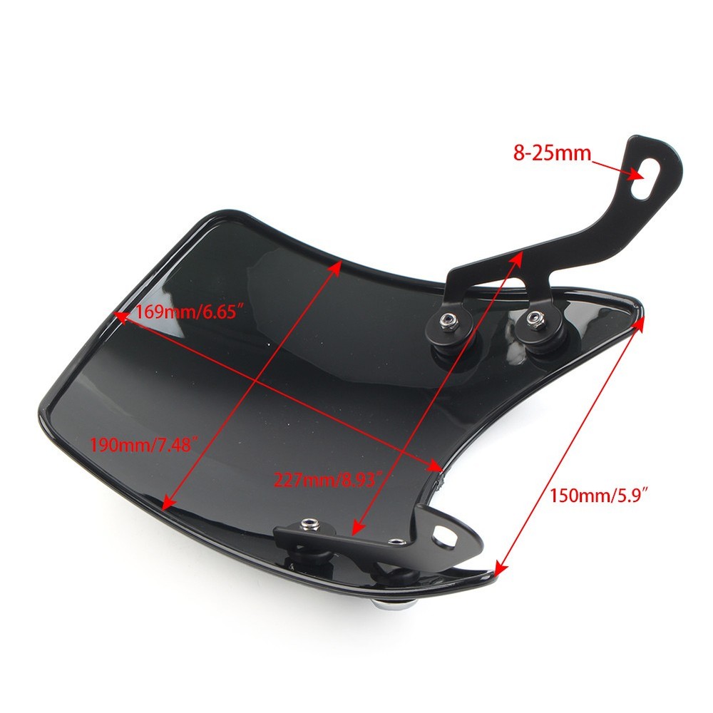 Headlight Windshield Windshield Universal for 5-7 Inch Gray