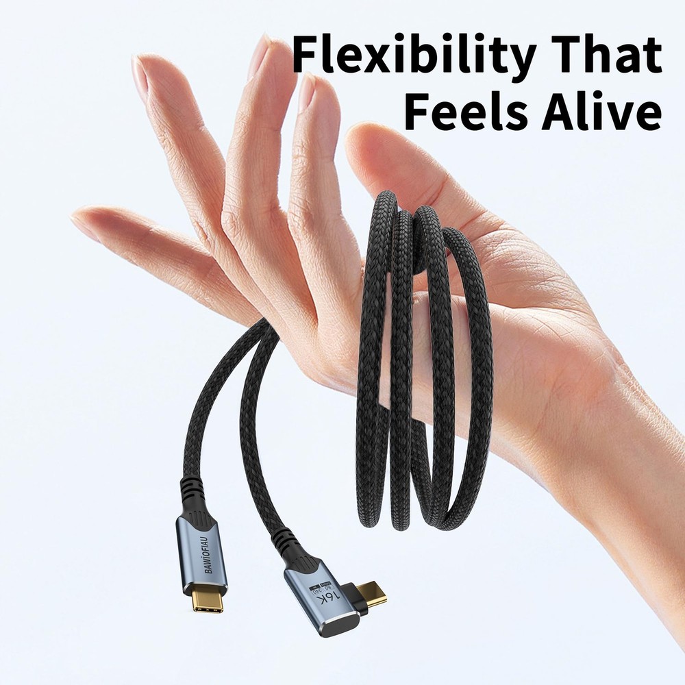 BAWIOFIAU 80gbps USB c Data Cable Compatible with Thunderbolt 5 1 ft