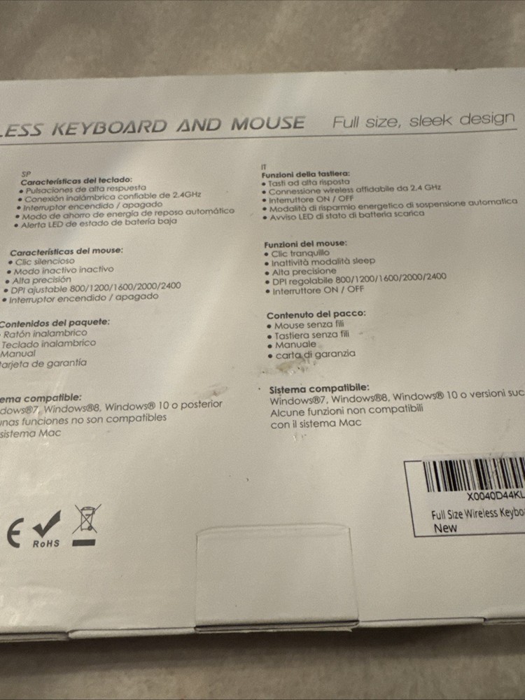 Wireless Keyboard and Mouse Set JOYACCESS USB Slim Wireless - NEW