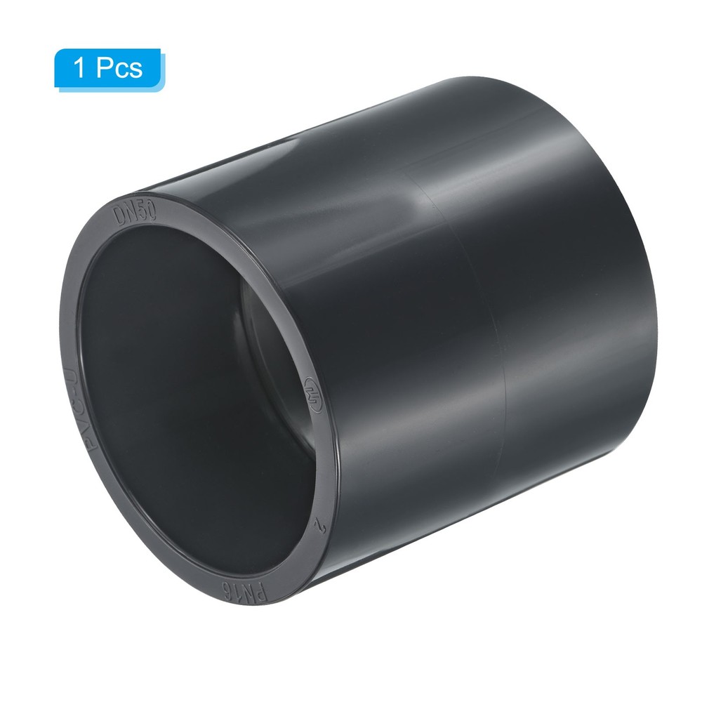UPVC Pipe Fitting 63.5mm Socket, 1 Pack Straight Coupling, Dark Grey