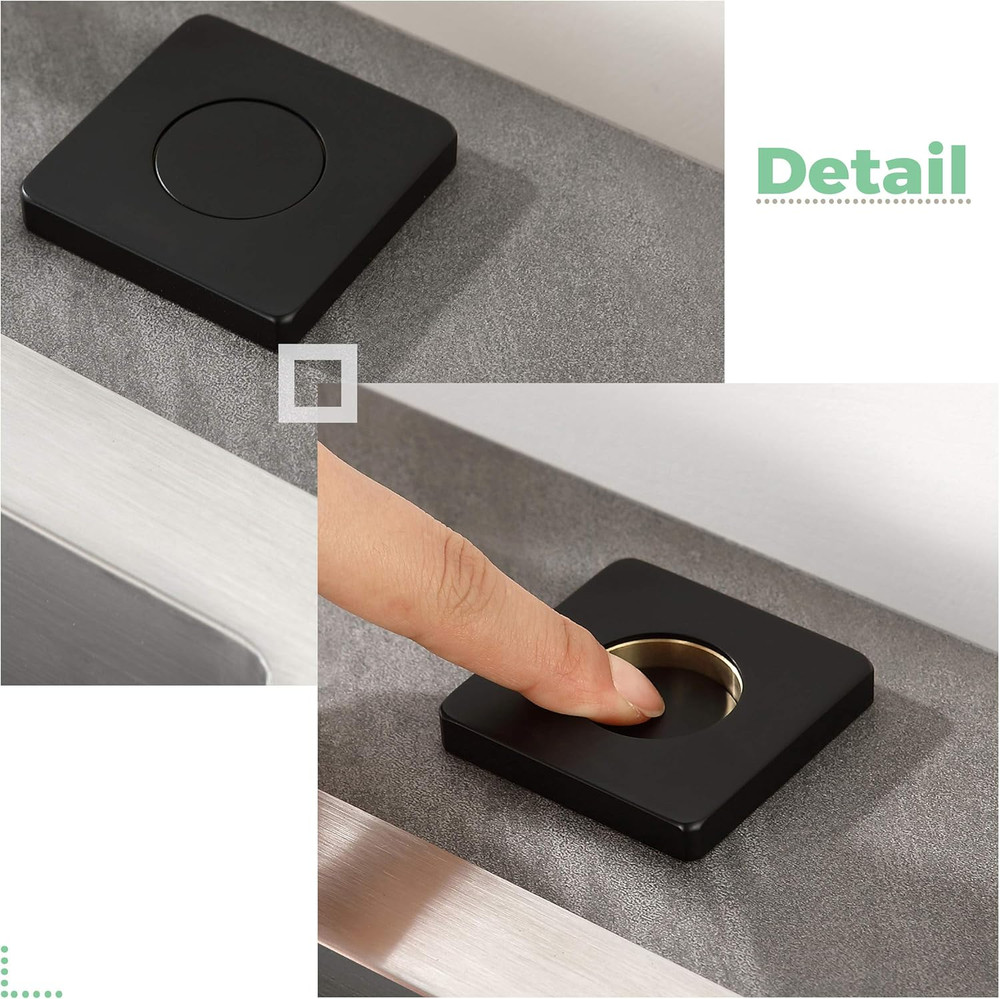 ALL Brass Air Switch Button for Sink Top Counter Top Garbage Disposal Part(Squar