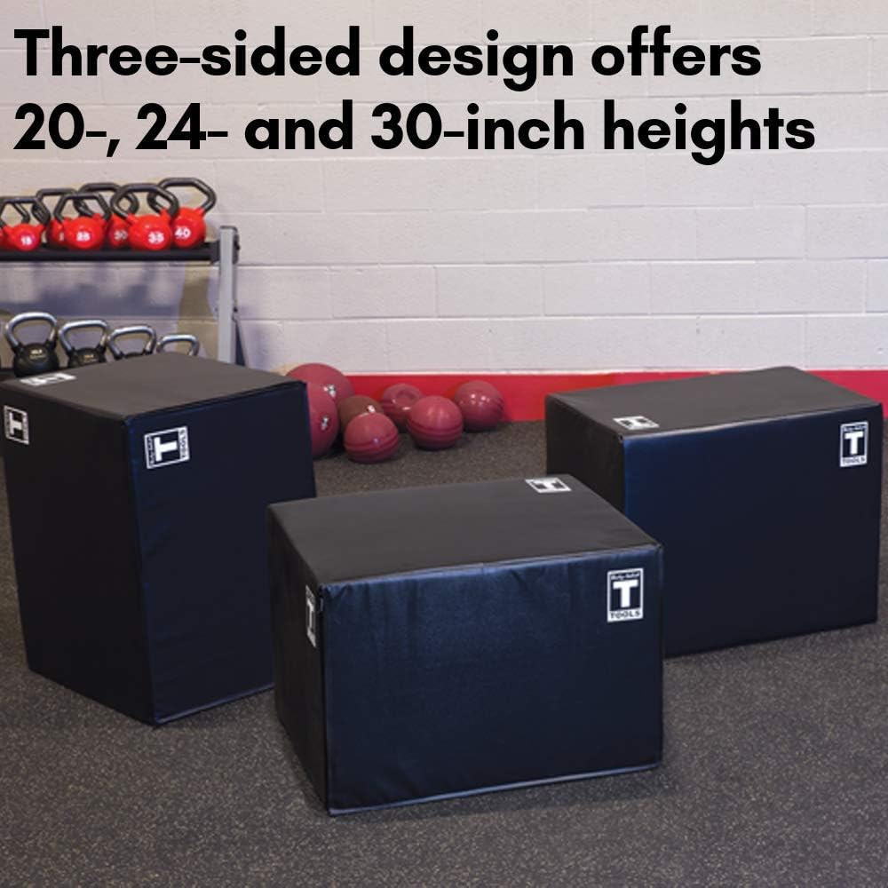 Body-Solid 3-Way Plyometric Box Set - Exercise, Jump, and Step up Boxes for Trai
