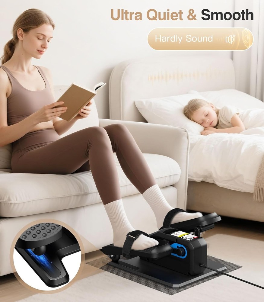Portable Under Desk Elliptical Machine - Electric Exerciser with Remote Control
