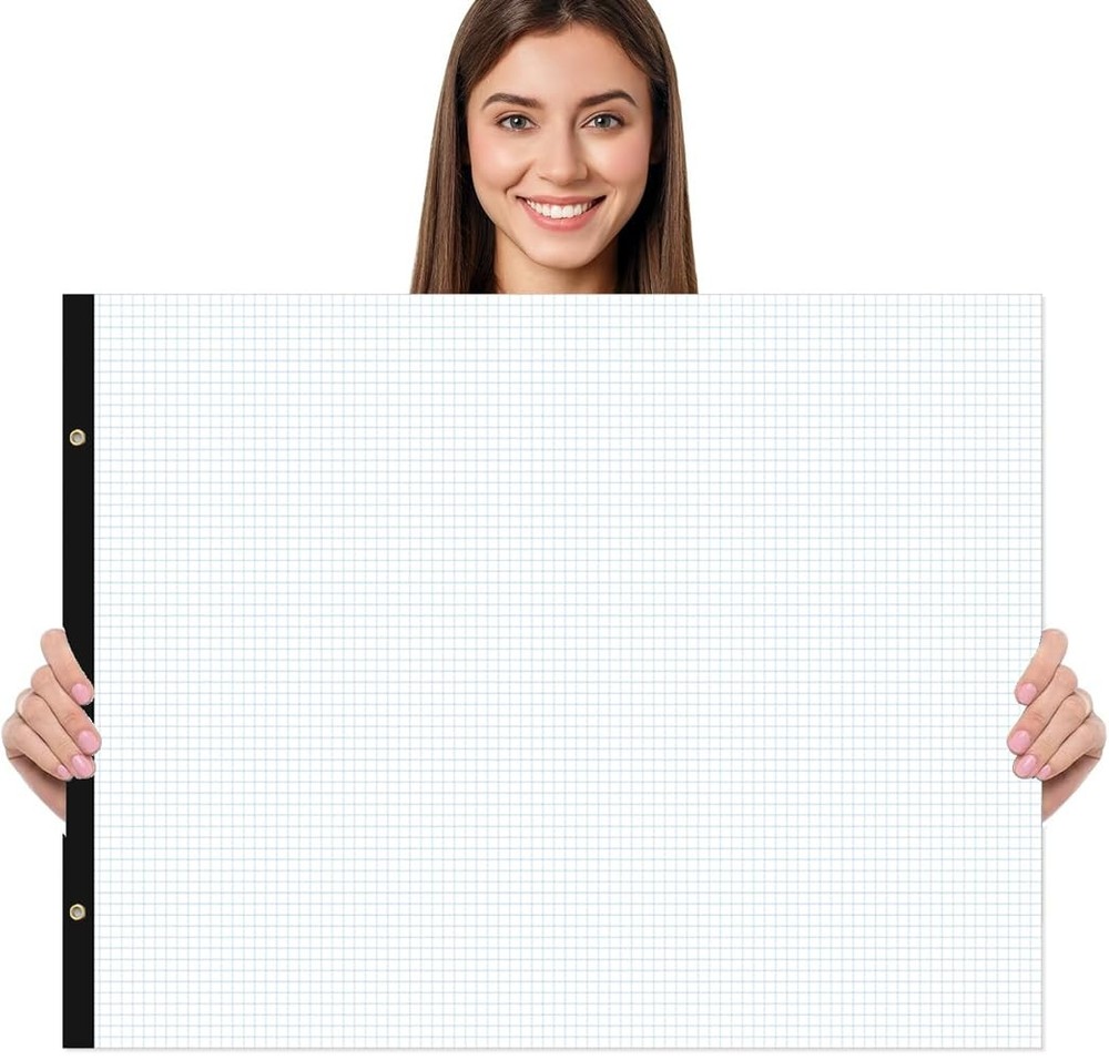 Large Engineering Graph Paper - 22" x 17" Grid Paper, 50 Sheets/100 Pages, 4"...