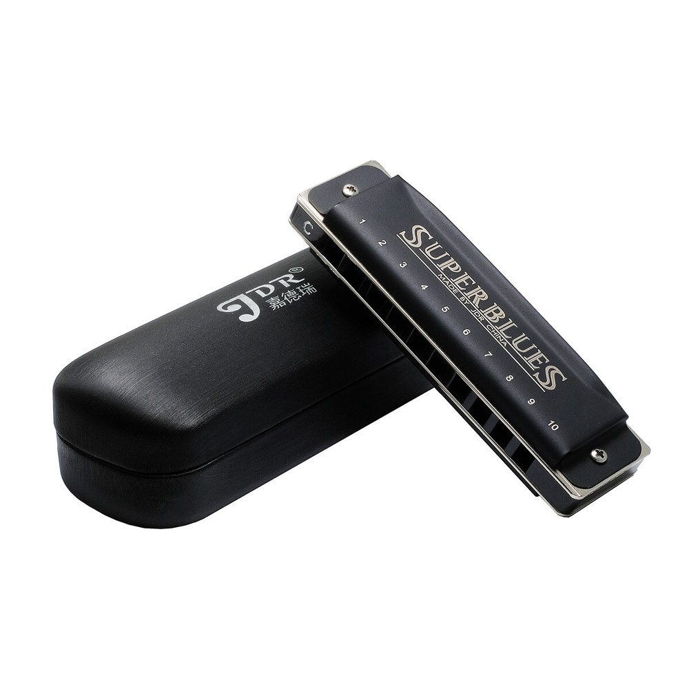 JDR Super Blues 10 Hole Diatonic Harmonica - Plays Great!