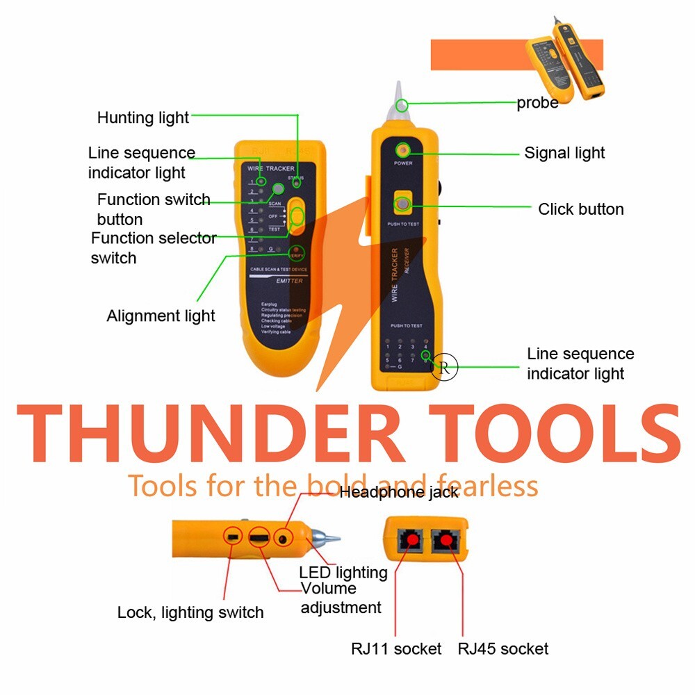 Thunder Tools JW-360 Network Telephone Line Finder Multi-purpose Network