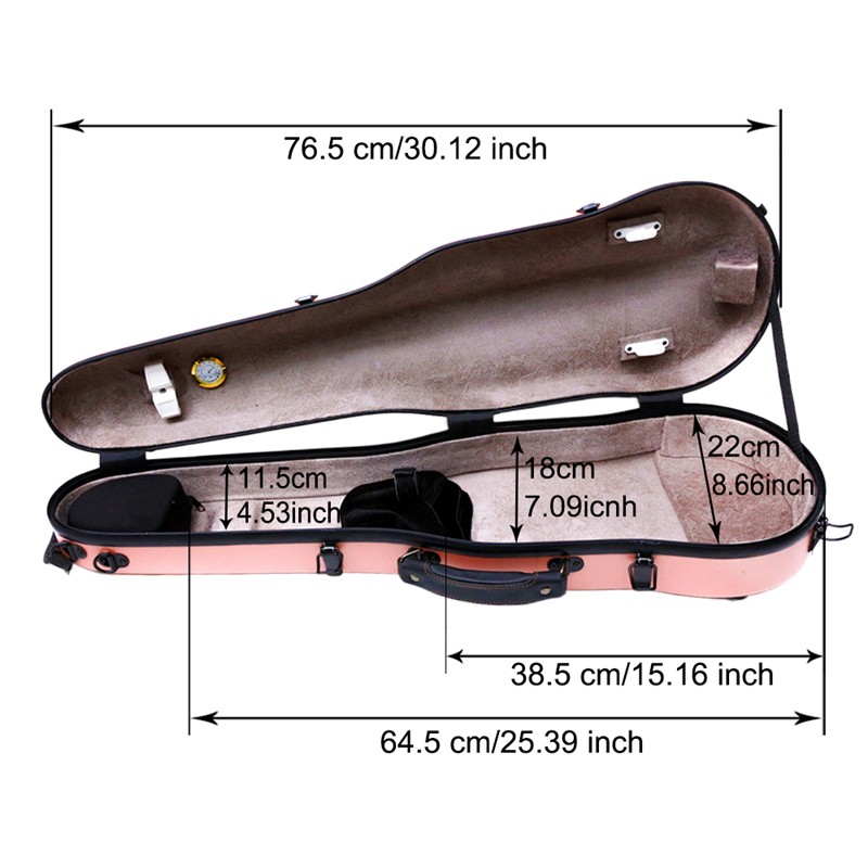 Violin Case 4/4 hard shell Carbon fiber Lightweight Triangle case with Backstrap