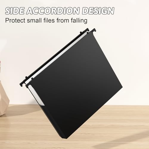 Plastic Extra Capacity Hanging File Folder Letter Size, 12 Pack Black