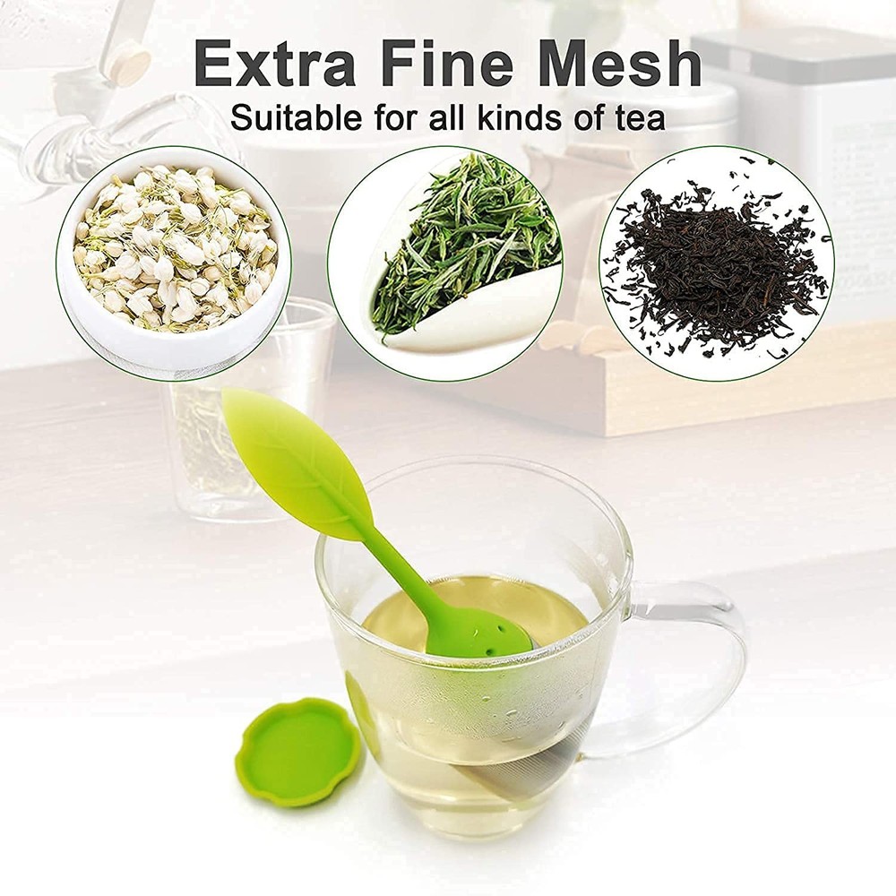 4Leaf Silicone Tea Infusers - 4 Pack Extra Fine Mesh Loose Leaf or Herbal Tea...
