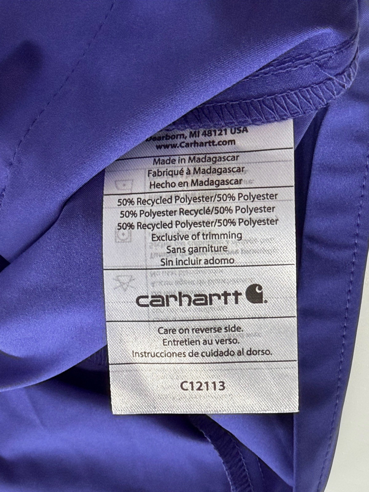 Carhartt Scrub Top Sz XL Modern Fit Vneck Purple MT2113-W 5 Pocket Women’s NWT