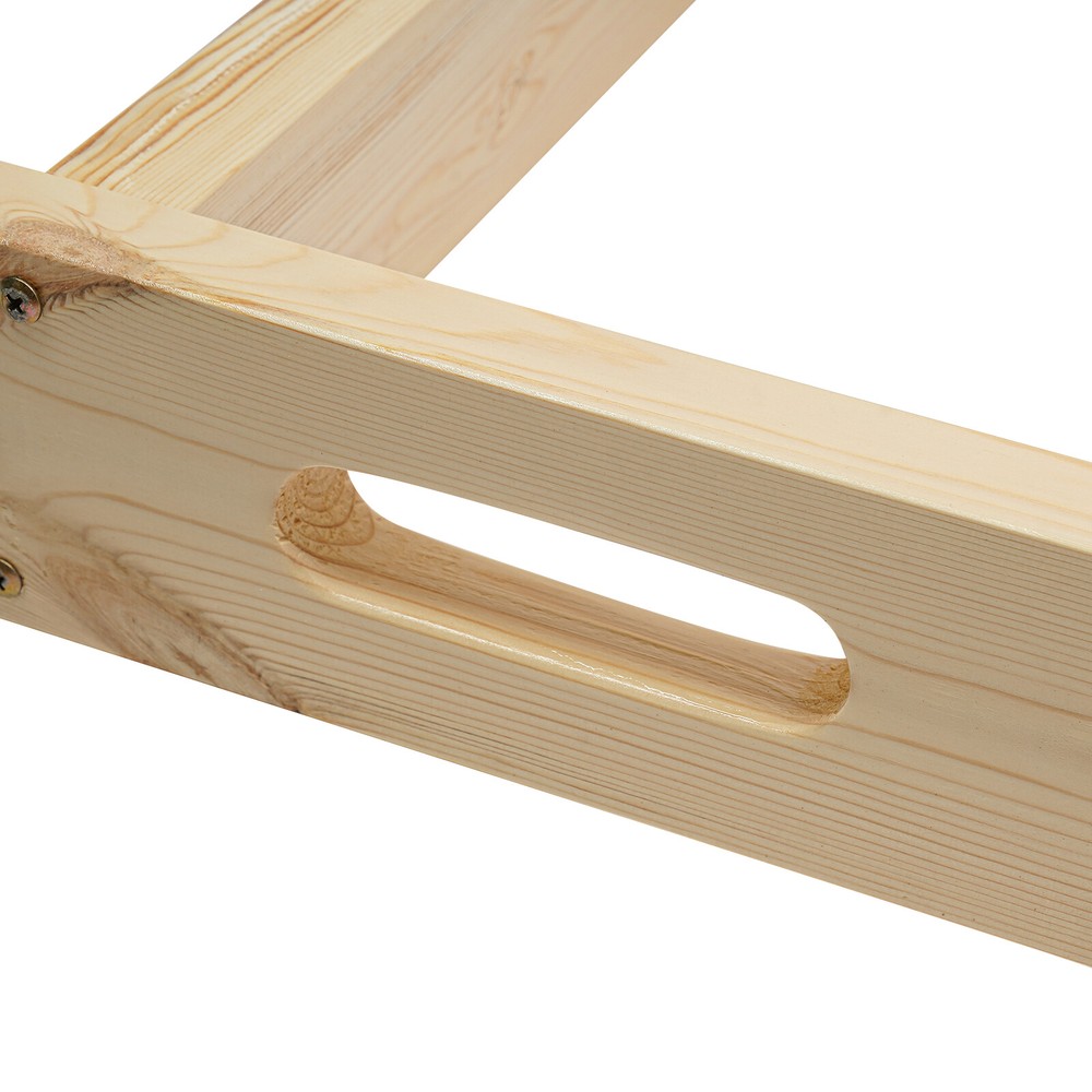 4-Step Ladder Durable Solid Wood Step Ladder 220lbs Load Fixed Ladder Step Stool