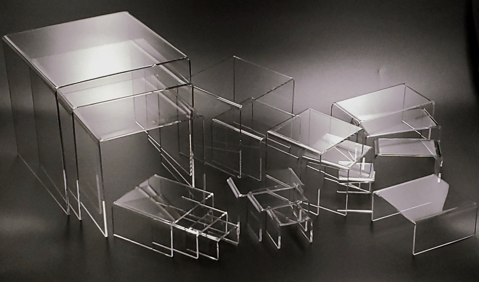 T'z Tagz Any 8-Inch-Deep Clear Acrylic Riser Display Stand New 2 Pack Variation