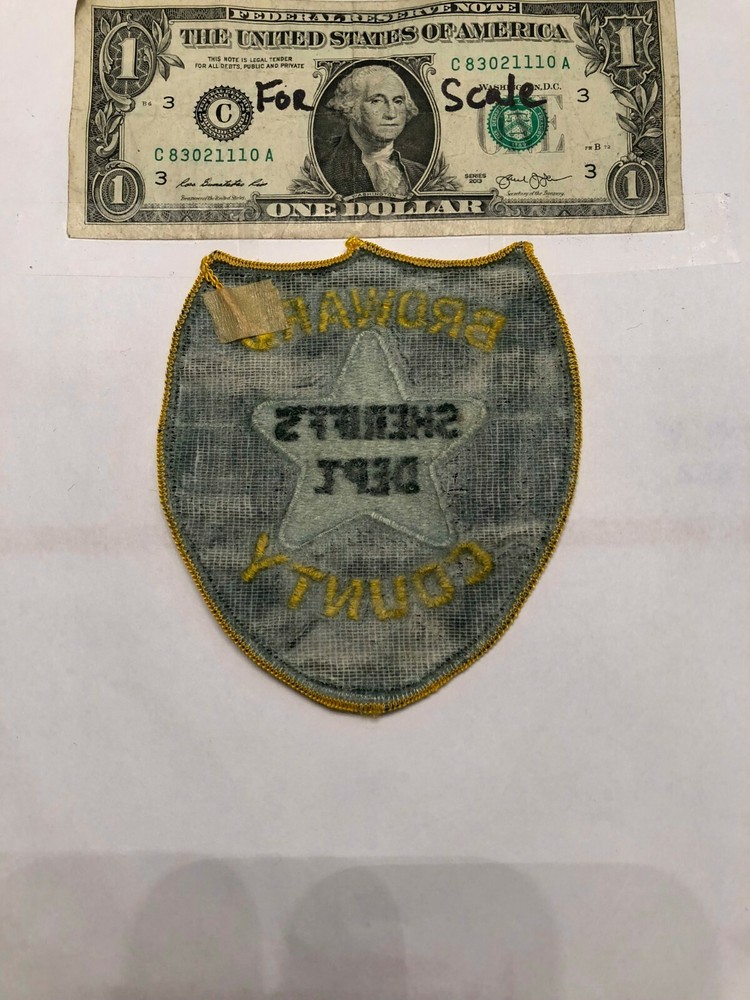 Broward County Florida Police Patch Un-sewn Sheriff's Dept. Patch Mint shape