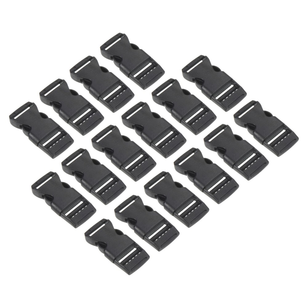 16 X Quick Side Release Clips Black 16mm Plastic Buckles