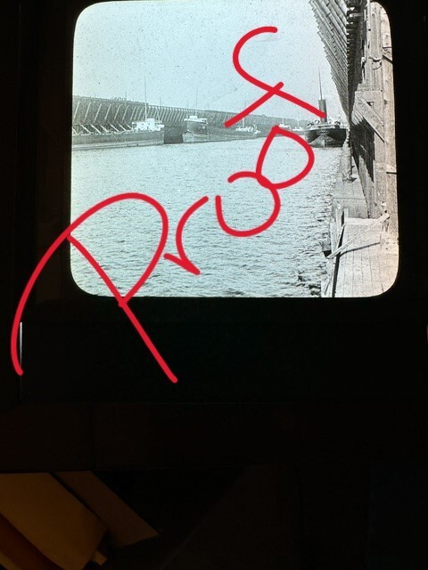 Magic Lantern slide early 1900s  Photo Ore Dock @ 2 Harbors MN &InfoCard