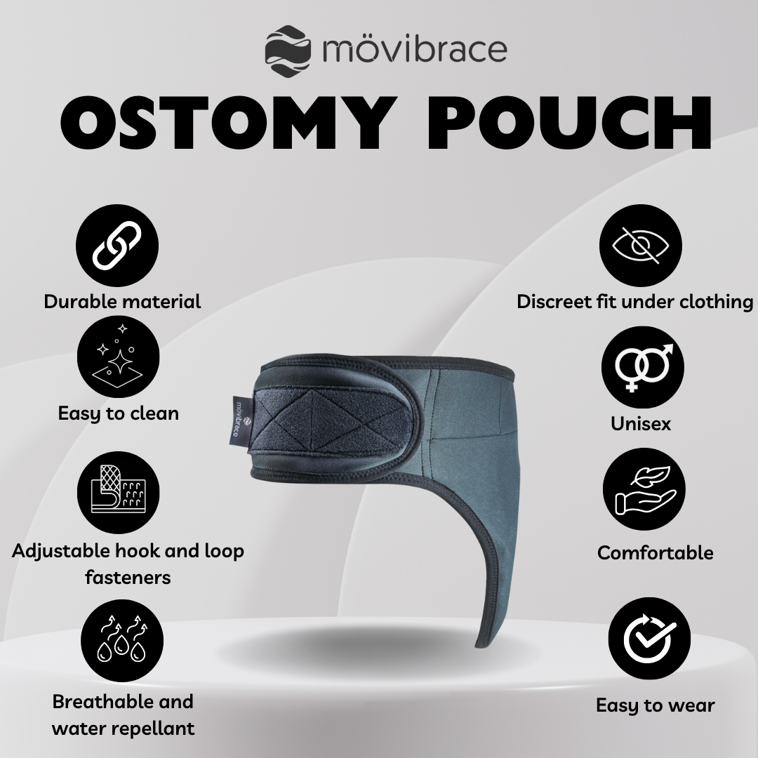 Movibrace Ostomy Stoma Pouch for Colostomy, Ileostomy and Urostomy Concealment