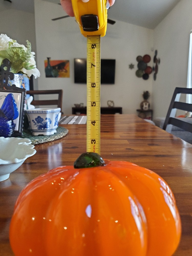 Glass Orange Pumpkin 3'' width hand blown