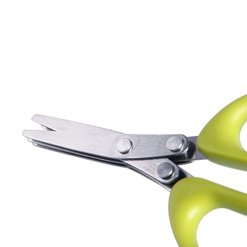 Multi-layer Green Onion Scissors Multifunctional Kitchen Scissors Stainles Steel