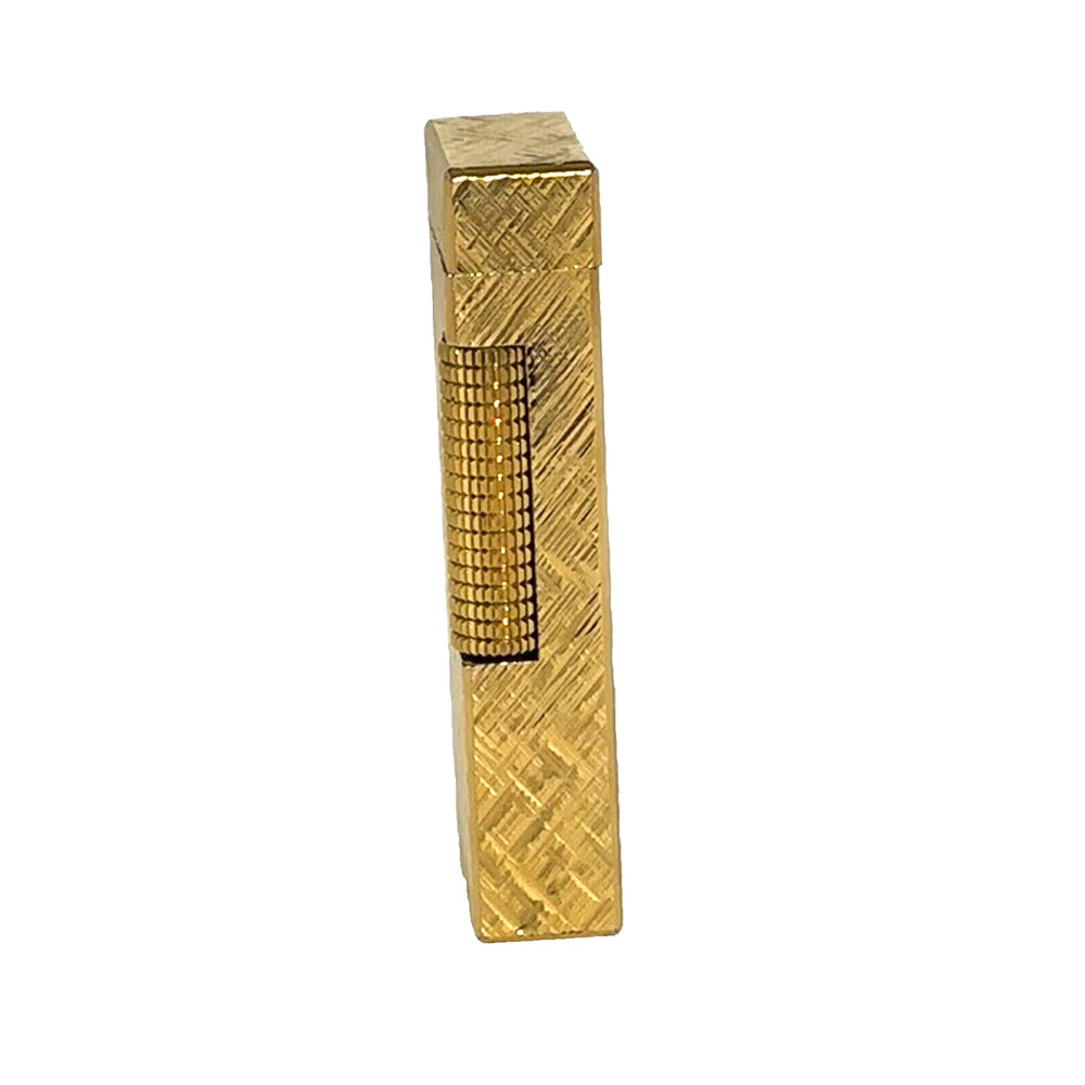 Dunhill Rollagas Gas Lighter | Florentine Pattern | Gold Plated | Serviced | SET