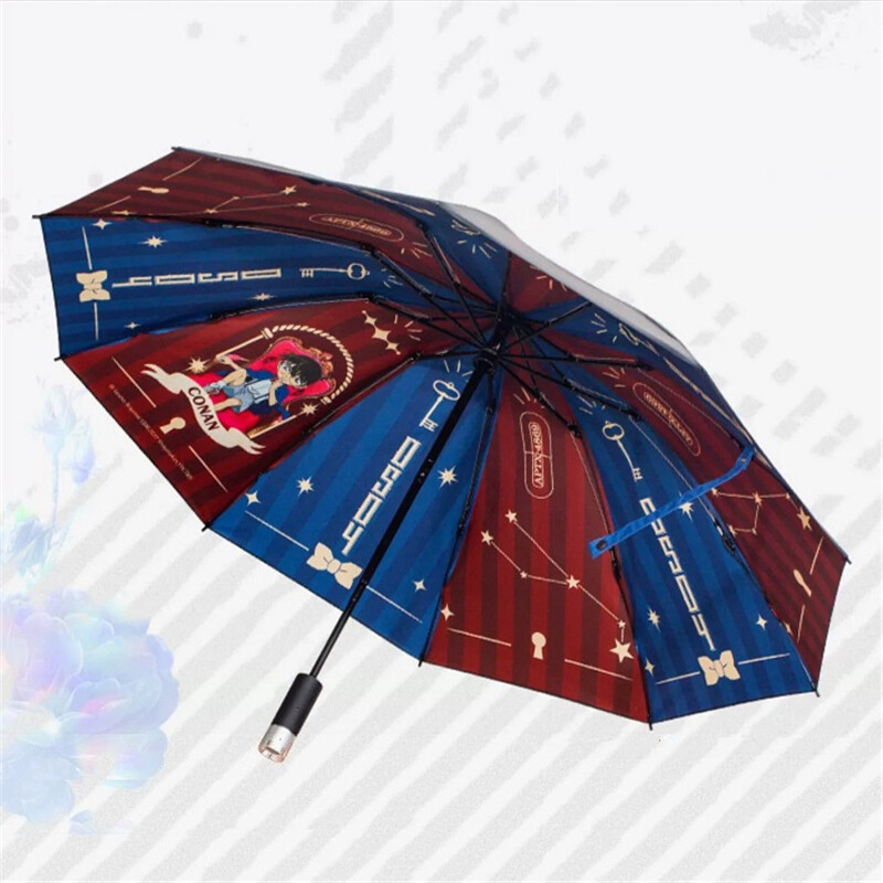 Anime Detective Conan Official Kaitou Kiddo Automatic Umbrellas with Flashlight