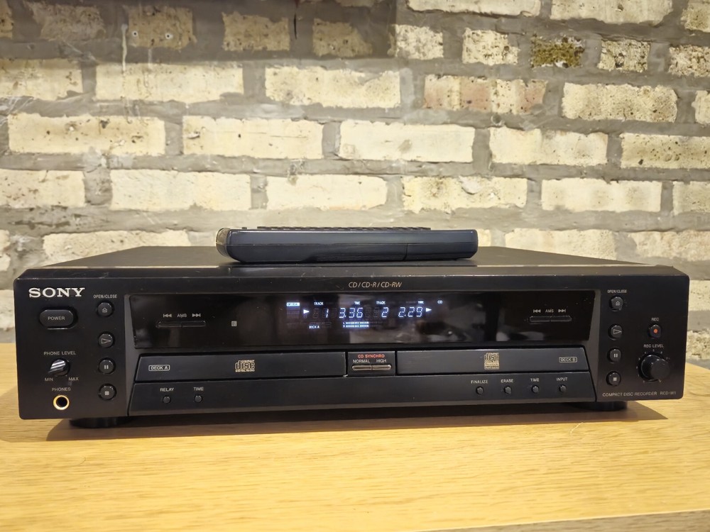 Sony RCD-W1 Dual CD Recorder w/remote ,,serviced,, Fully Functional Bonus!!