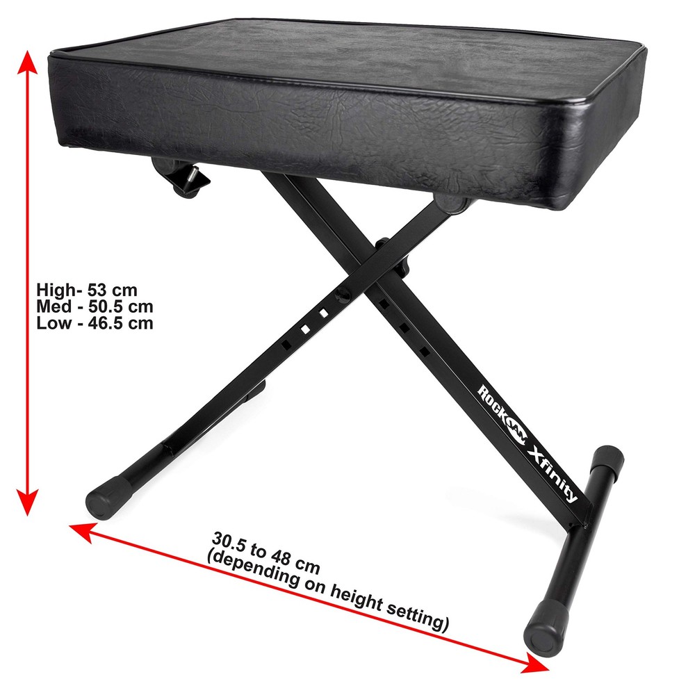 Premium Adjustable Padded Keyboard Bench or Piano Stool with Lessons.