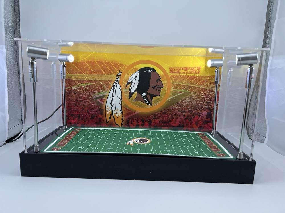 Washington Redskins Custom 2 Mini Helmet Display Case W/ LED Lights