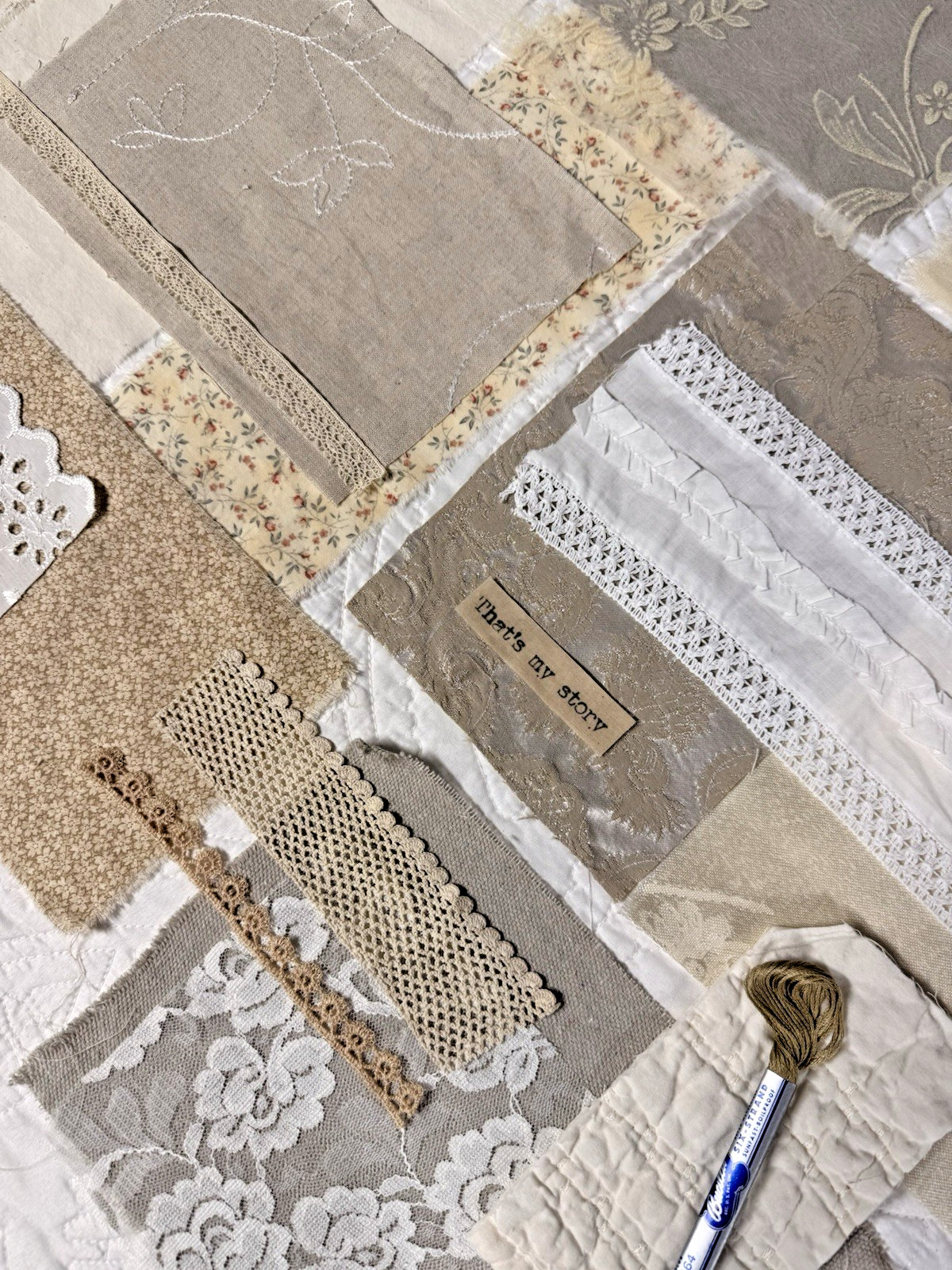 Slow Stitch Maker Neutrals Bundle – Vintage Fabric & Lace