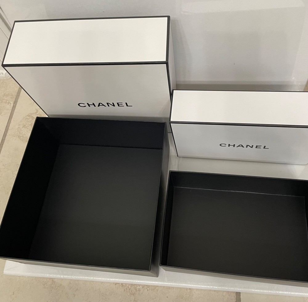 Authentic CHANEL Square & Rectangular Empty Gift Storage Box 8.5x8.5- 8.5"x5.5"