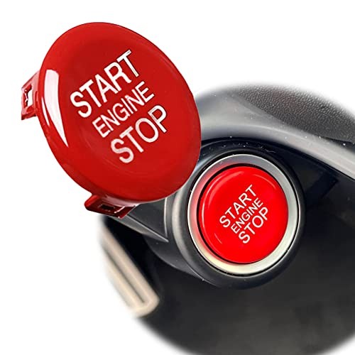 ABS Car Engine Start Stop Switch Button Cover Trim Replacement for Alfa Red
